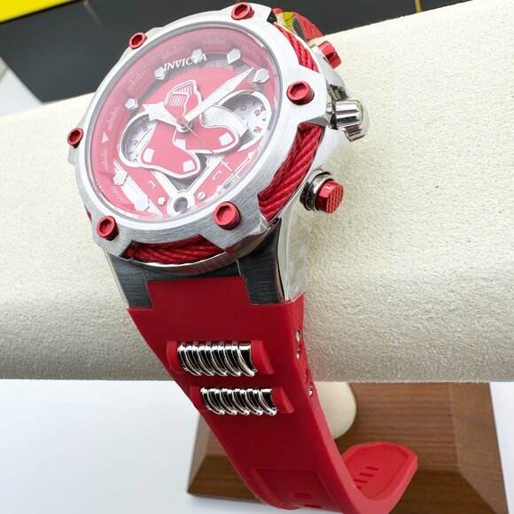 Invicta MLB Boston Red Sox Lady Model 40mm Dial Red Strap Ladies Watch Quartz - Picture 9 of 10